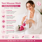 Rose Yoni Mousse Wash – pH-Balanced Feminine Intimate Cleanser, 60ml