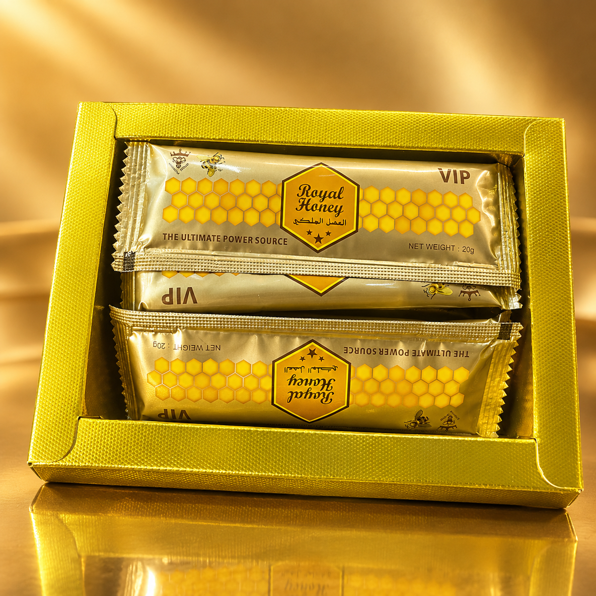 VIP Royal Honey Sachets – Honey, Ginseng & Maca Blend, 20g