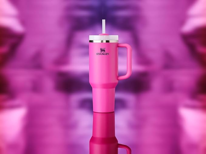 STANLEY Quencher H2.0 Tumbler with Handle and Straw 40 oz | Flowstate 3-Position Lid | Cup Holder Compatible for Travel | Insulated Stainless Steel Cup | BPA-Free | Peony