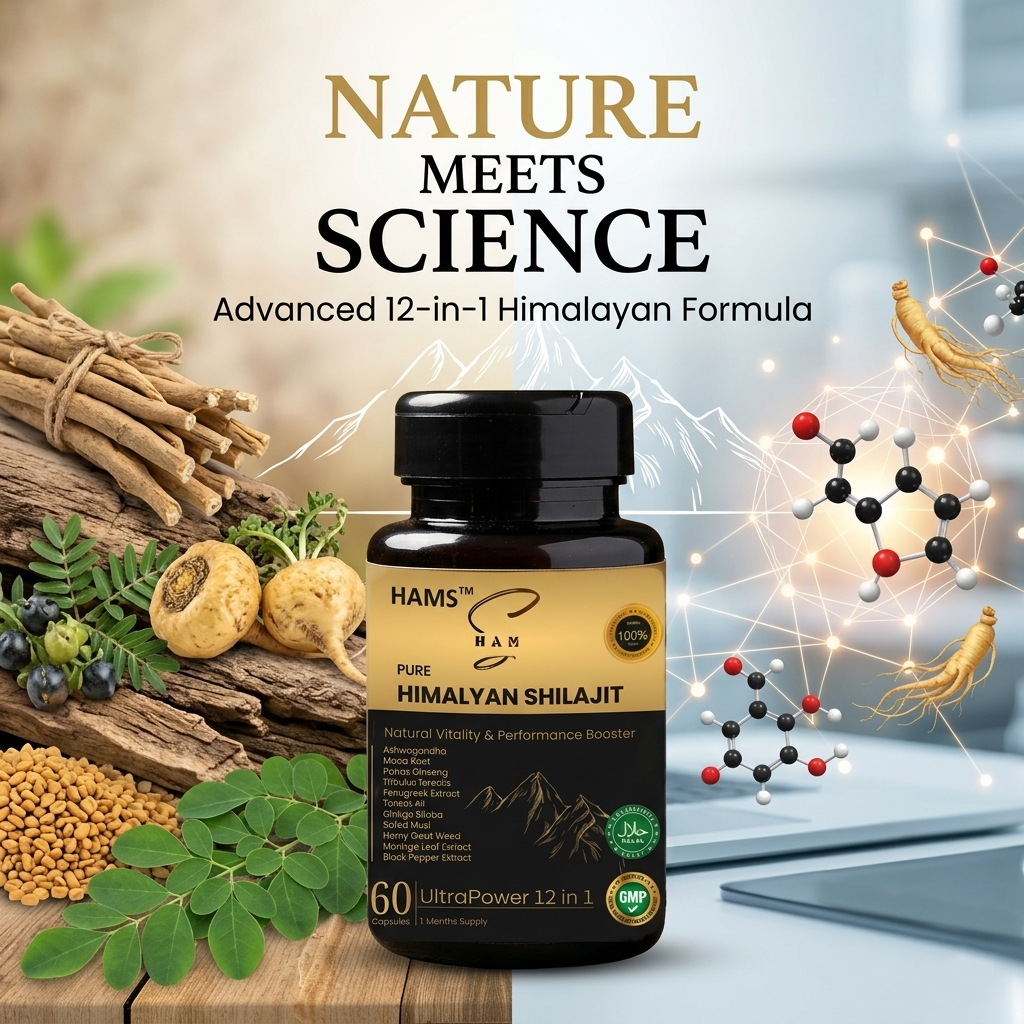 UltraPower 12-in-1 Herbal Complex – Premium Himalayan Shilajit Blend with 11 Potent Botanicals for Energy, Stamina & Daily Wellness Support