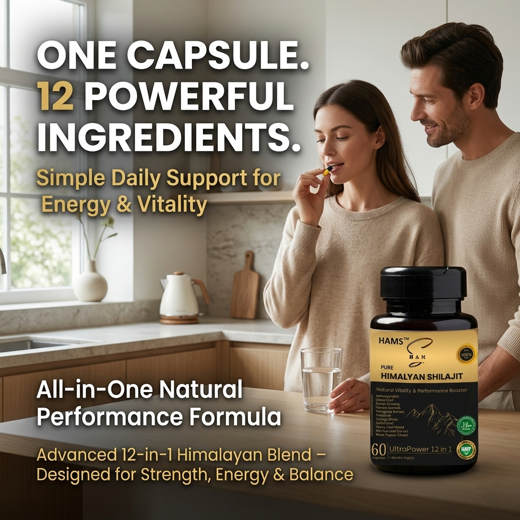 UltraPower 12-in-1 Herbal Complex – Premium Himalayan Shilajit Blend with 11 Potent Botanicals for Energy, Stamina & Daily Wellness Support