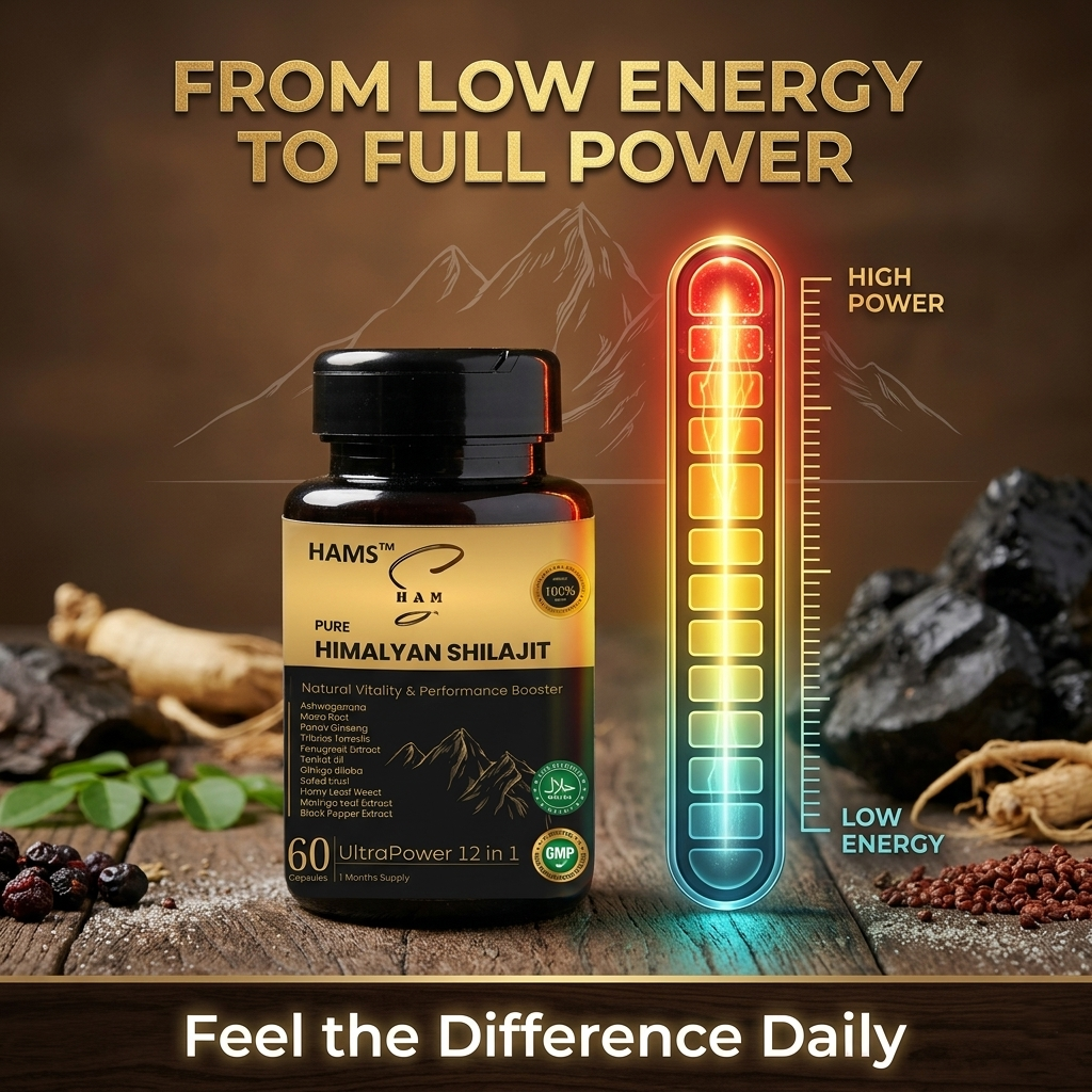 UltraPower 12-in-1 Herbal Complex – Premium Himalayan Shilajit Blend with 11 Potent Botanicals for Energy, Stamina & Daily Wellness Support
