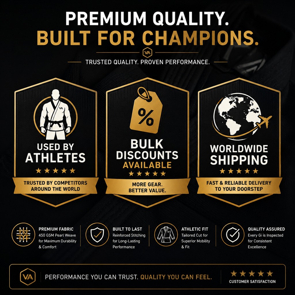 Premium Black Brazilian Jiu-Jitsu (BJJ) Gi – Reinforced Stitching & EVA Foam Collar