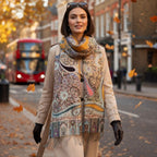 Premium Multicolor Paisley Wool Shawl for Women