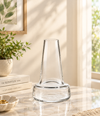Elegant Glass Flower Vase for Modern Home Décor, Decorative Clear and Coloured Glass Vase with a Stylish Design, Ideal for Fresh Flower Arrangements, Living Room, Bedroom, Dining Table, Office and Contemporary Interior Decoration.