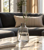 Elegant Glass Flower Vase for Modern Home Décor, Decorative Clear and Coloured Glass Vase with a Stylish Design, Ideal for Fresh Flower Arrangements, Living Room, Bedroom, Dining Table, Office and Contemporary Interior Decoration.