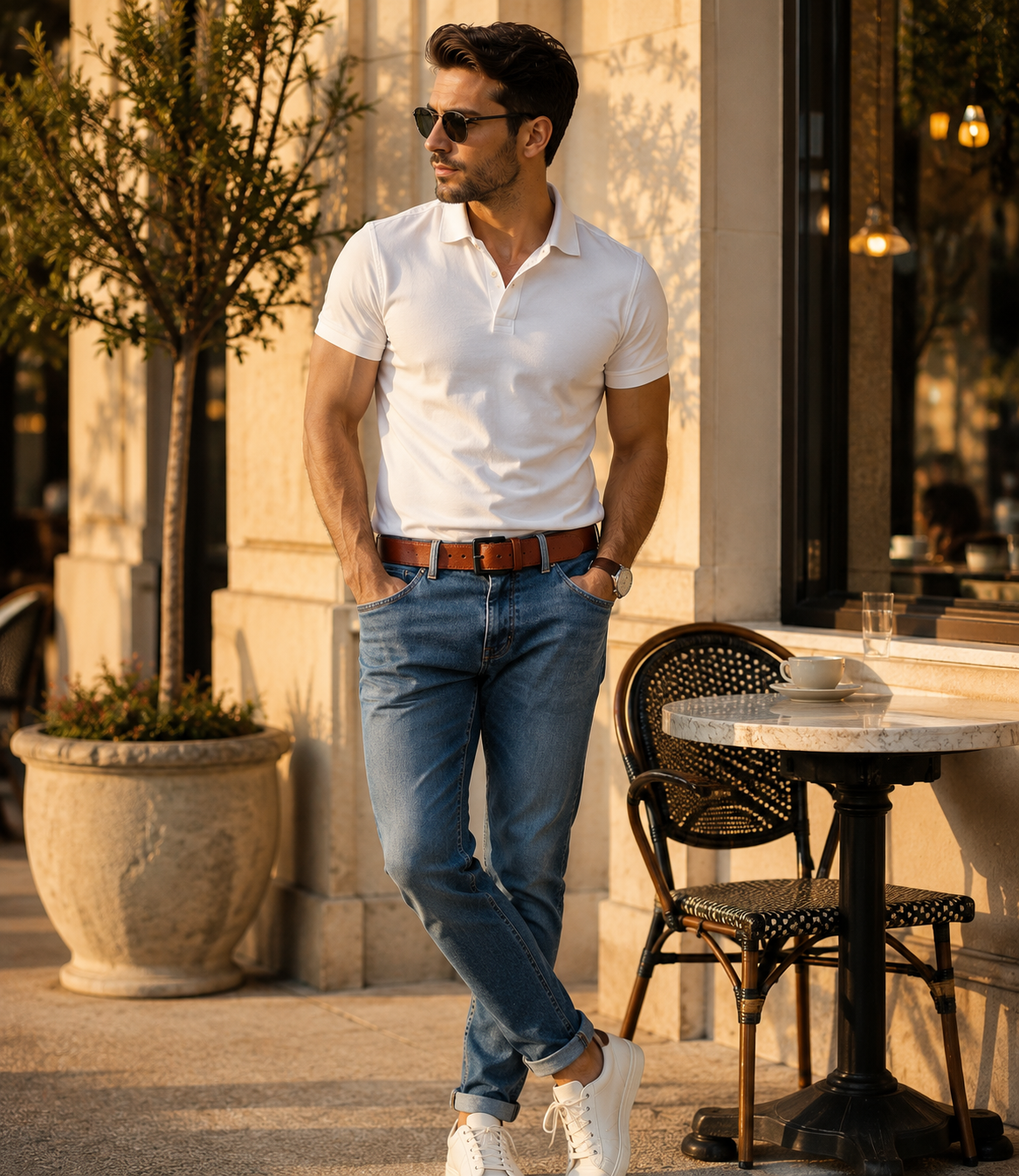 HAMS™ Genuine Cow Leather Belt for Men – Premium Tan Brown Casual & Formal Belt with Durable Metal Buckle