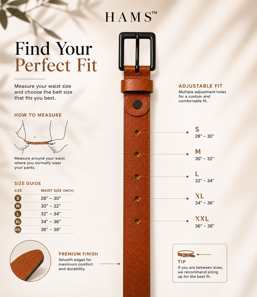 Men's Genuine Cow Leather Belt – Tan Brown
