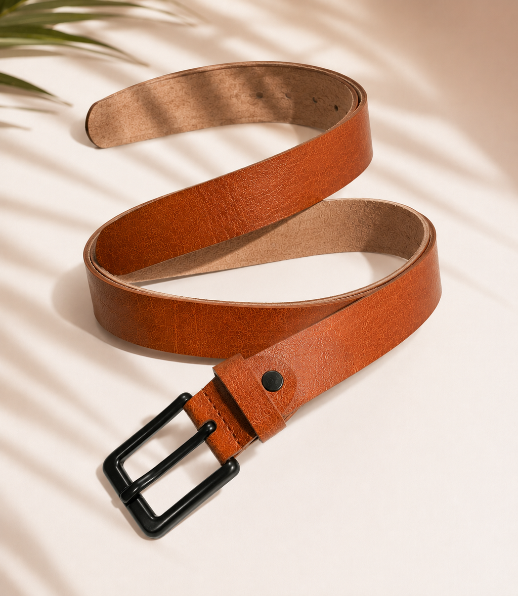 Men's Genuine Cow Leather Belt – Tan Brown