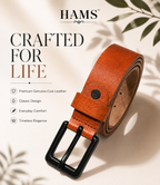 Men's Genuine Cow Leather Belt – Tan Brown