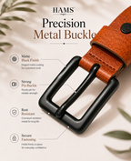 Men's Genuine Cow Leather Belt – Tan Brown