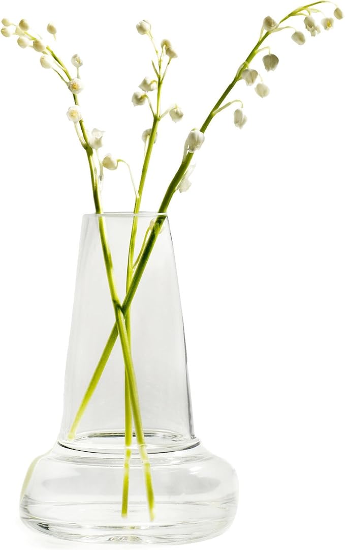 Holmegaard Flora Vase, Clear, 9.4" H x 6.7" D, Designed by Less Limits v/Louise Campbell, Gift Box Included