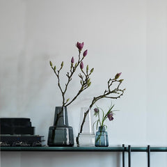 Holmegaard Flora Vase, Clear, 9.4" H x 6.7" D, Designed by Less Limits v/Louise Campbell, Gift Box Included