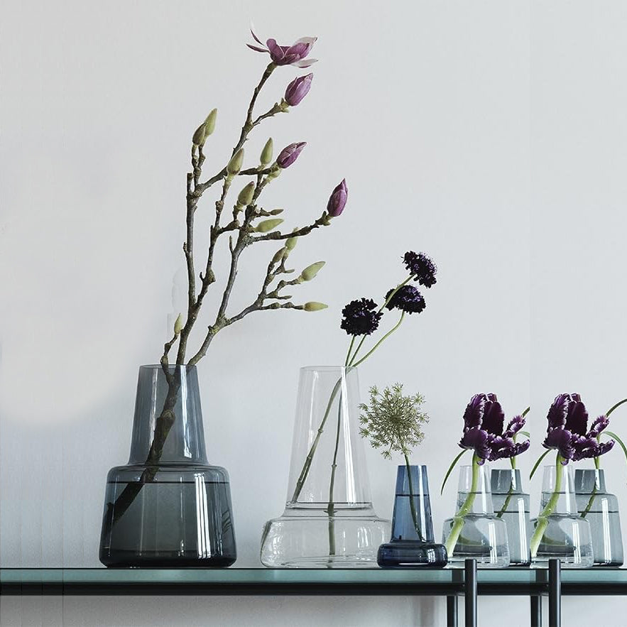 Holmegaard Flora Vase, Clear, 9.4" H x 6.7" D, Designed by Less Limits v/Louise Campbell, Gift Box Included