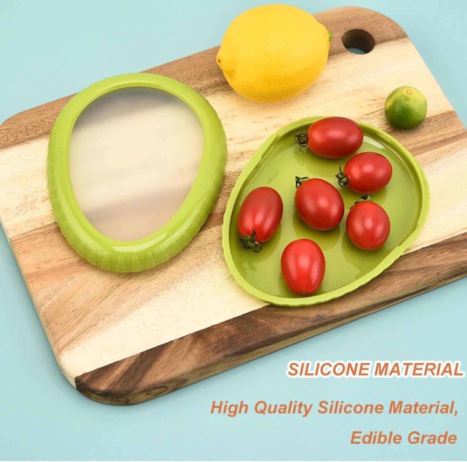 HAMS Silicone Fruit and Vegetable Storage Containers for Fridge, 2 Sets (8-Pack) – Reusable Airtight Produce Savers for Onion, Avocado, Tomato, Lemon & More – Freshness and Kitchen Organization