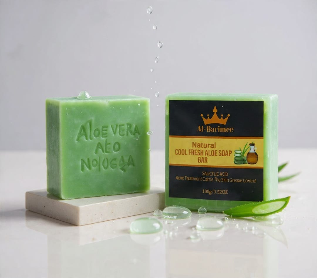 Cool Fresh Aloe Soap Bar | Hydrating, Refreshing & Soothing Skin Cleanser | Natural Aloe Vera Bathing Bar
