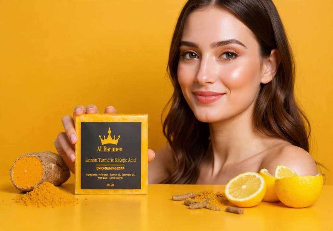 Lemon, Turmeric & Kojic Acid Skin Brightening Soap – Pack of 3 | Deep Cleansing, Tan Removal & Glow Enhancing Formula
