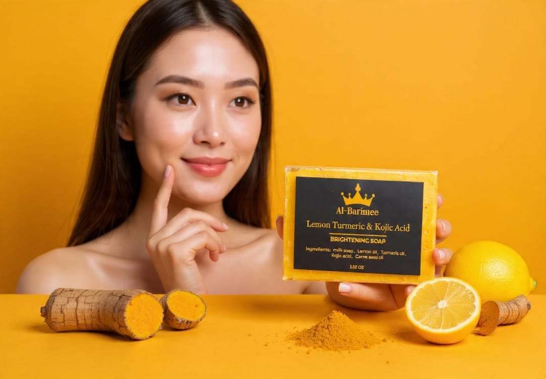 Lemon, Turmeric & Kojic Acid Skin Brightening Soap – Pack of 3 | Deep Cleansing, Tan Removal & Glow Enhancing Formula