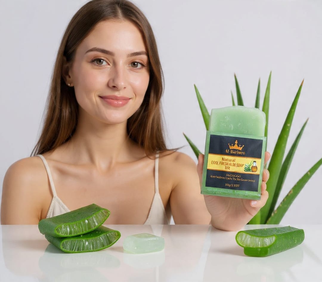 Cool Fresh Aloe Soap Bar | Hydrating, Refreshing & Soothing Skin Cleanser | Natural Aloe Vera Bathing Bar