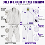 Premium White BJJ Gi – Durable Brazilian Jiu-Jitsu Training Uniform