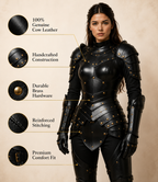 Women's Genuine Cow Leather Medieval Knight Armor Set