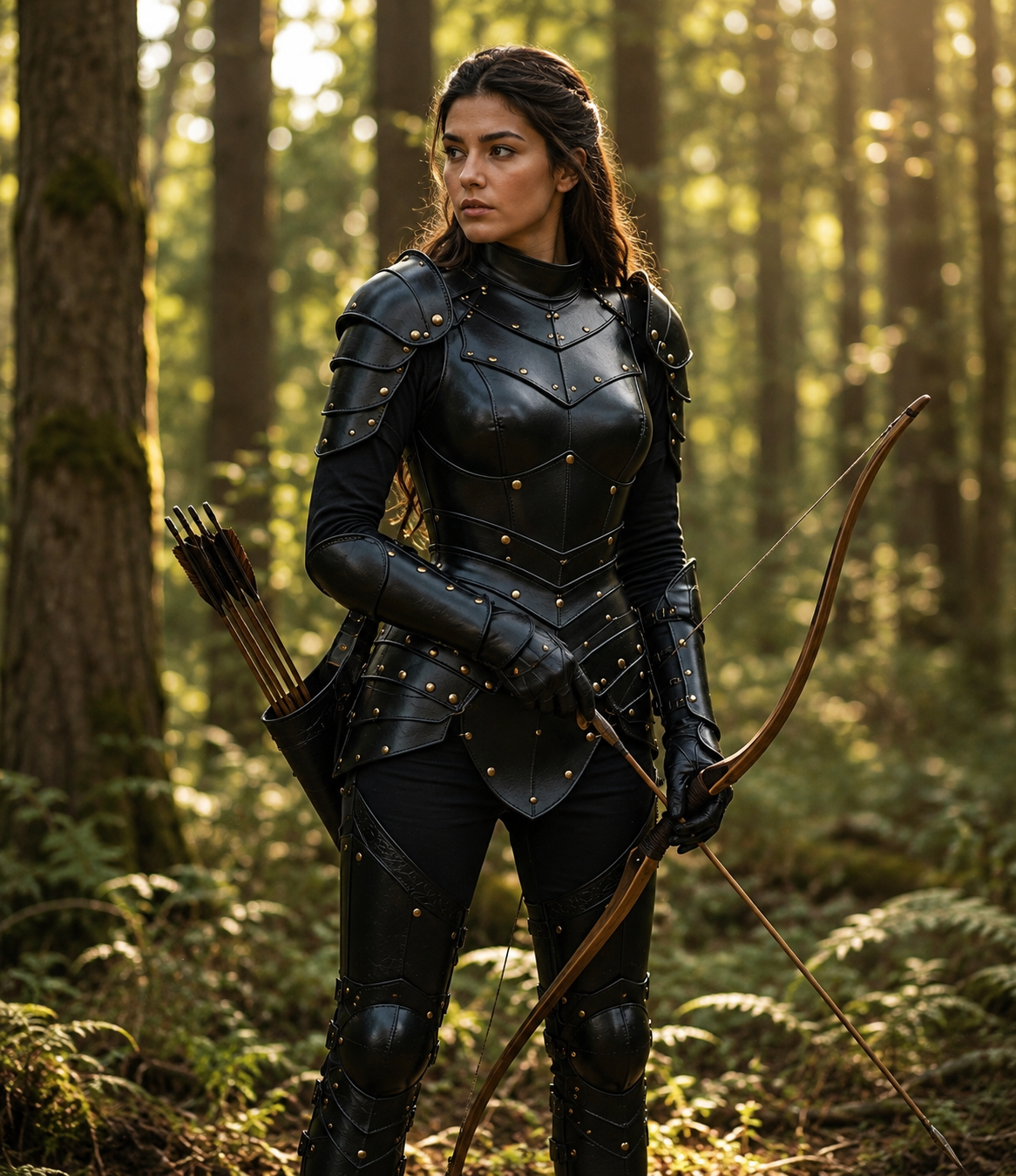 Women's Genuine Cow Leather Medieval Knight Armor Set