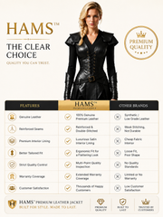 HAMS Women's Cowhide Leather Armor Dress, Black Medieval Gothic Warrior Costume with Shoulder Guards & Lace-Up Front