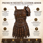 Women's Genuine Cow Leather Medieval Armor Dress