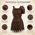 Women's Genuine Cow Leather Medieval Armor Dress