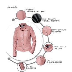Women’s Fold-Color Leather Jacket 