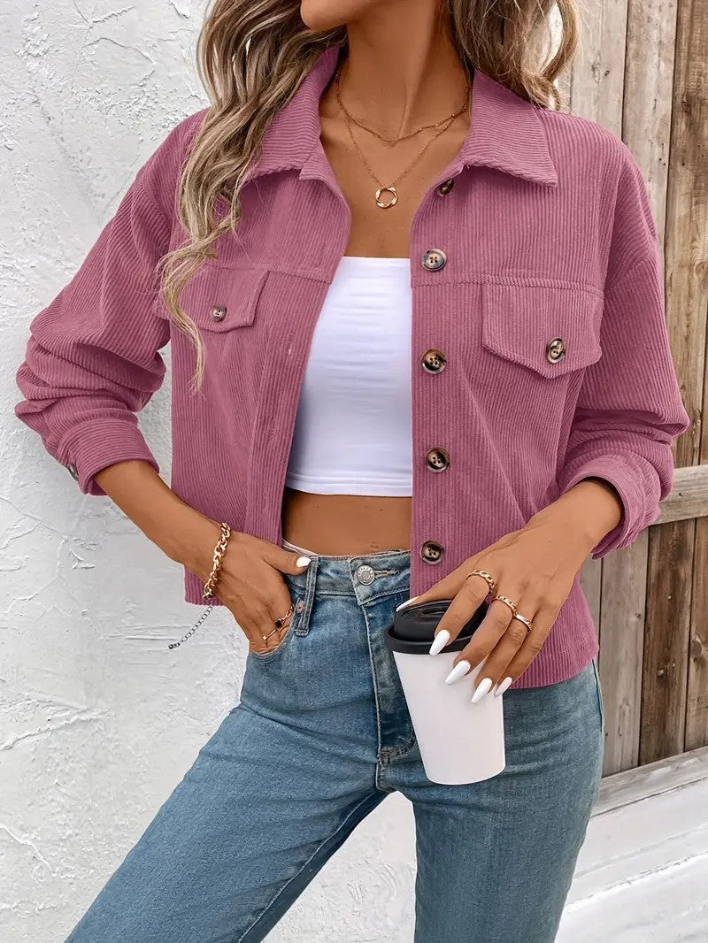 Women's Casual Long Sleeve Shirt Coat Button Jacket Retro Artistic