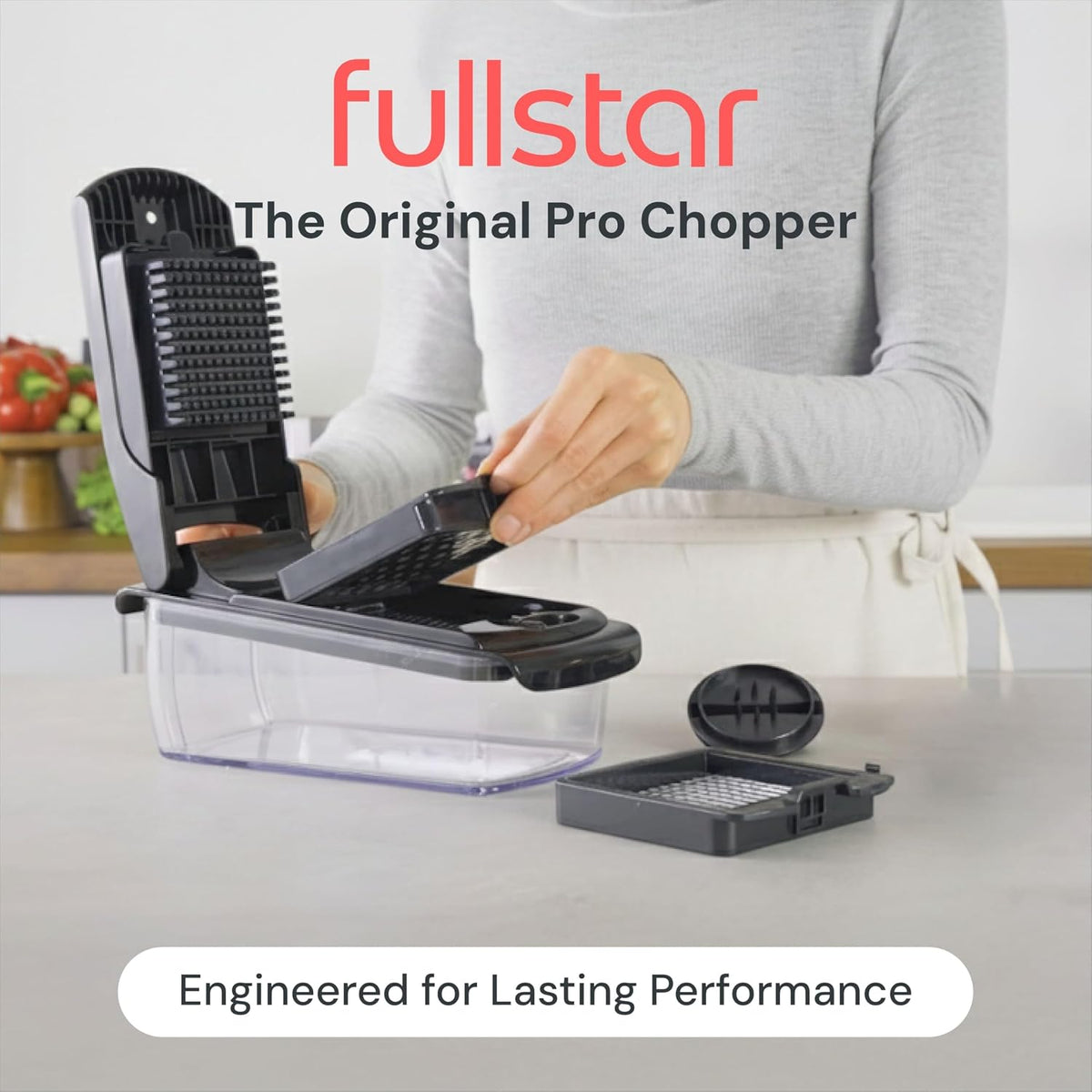 Fullstar Pro 4-in-1 Vegetable Chopper with Container – White