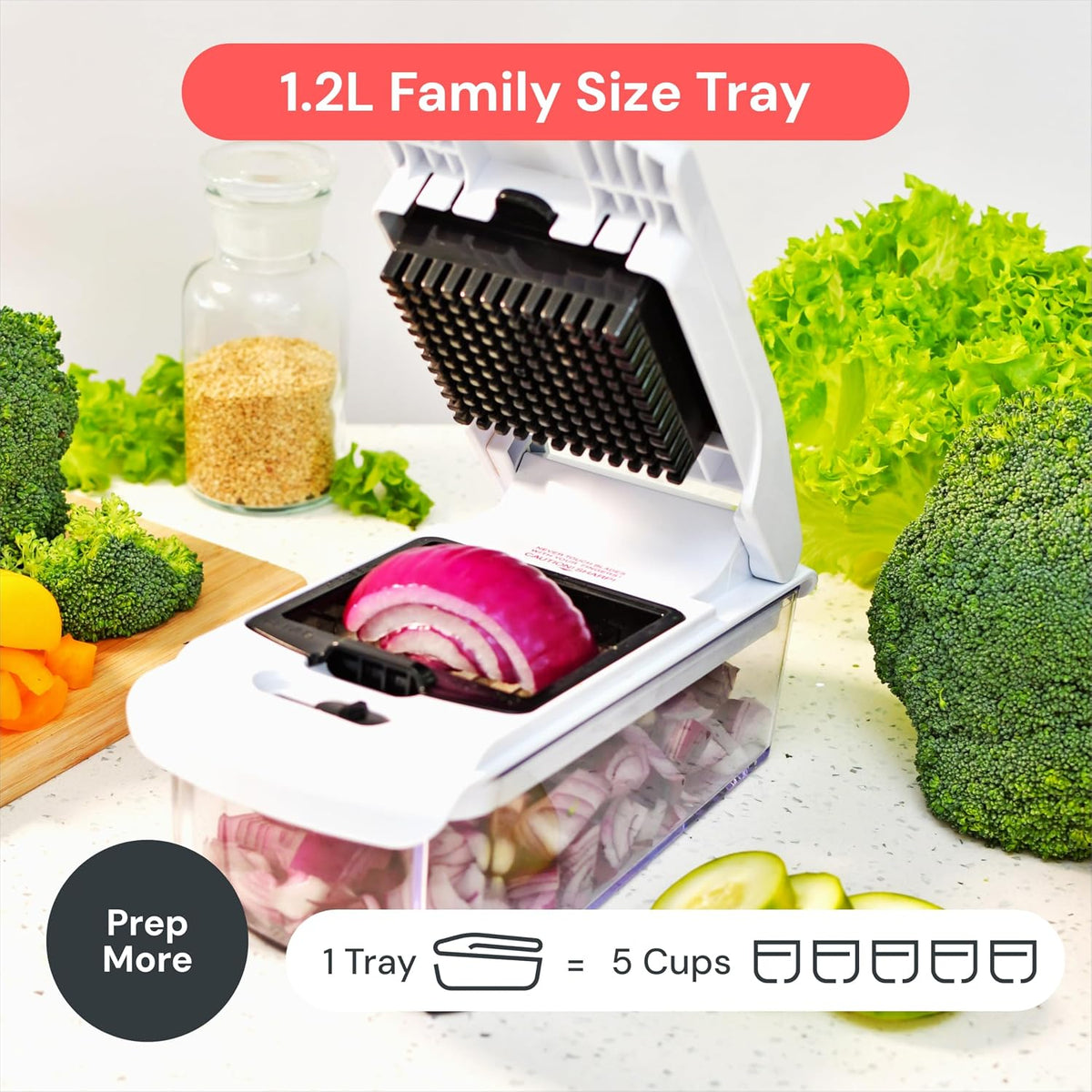 Fullstar Pro 4-in-1 Vegetable Chopper with Container – White
