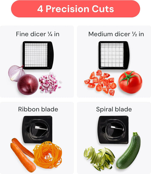 Fullstar Pro 4-in-1 Vegetable Chopper with Container – White